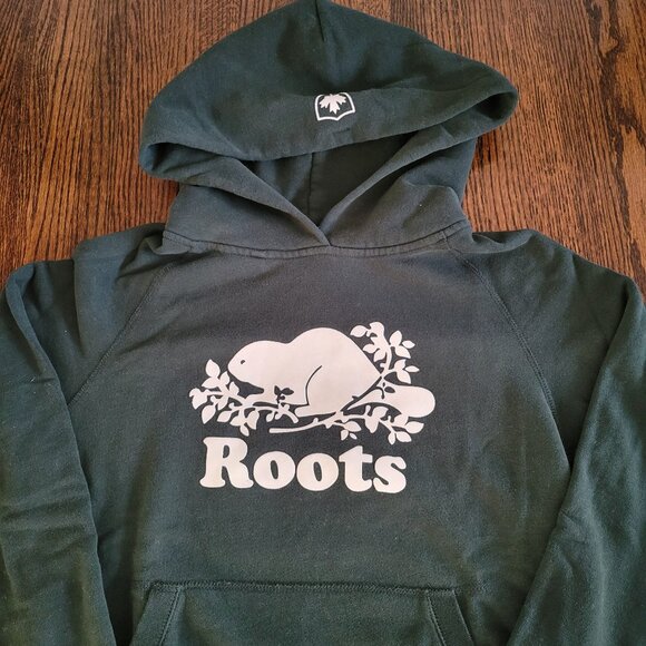 Roots Organic Cotton Green Hoodie Women's Size XS - Picture 6 of 9